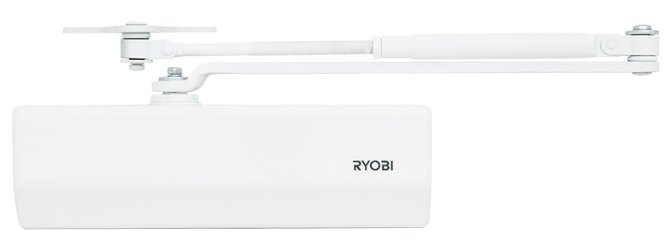 Дотягувач накладний RYOBI 1500 D-1554 GLOSSY_WHITE UNIV_ARM EN_2/3/4 до_80кг 1100мм FIRE осьового типу верхнього монтажу