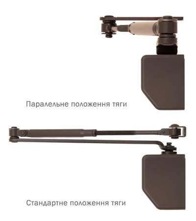 Дотягувач накладний RYOBI 1500 D-1554 DARK_BRONZE UNIV_ARM EN_2/3/4 до_80кг 1100мм FIRE осьового типу верхнього монтажу