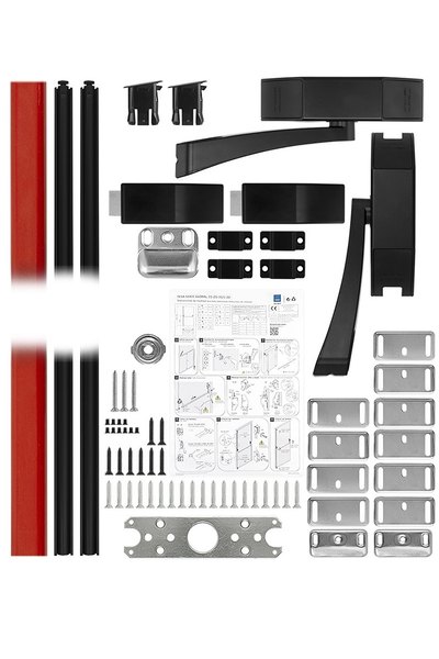 Замок TESA для евакуаційного виходу накладний GLOBAL2S 2 Locking NR 1200мм 8x8мм N: black (RAL 9005)/ R: red (RAL 3000)
