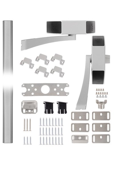 Замок TESA для евакуаційного виходу накладний GLOBAL2S 2 Locking GG 1200мм 8x8мм G: silver (RAL9006)/G: silver (RAL9006)