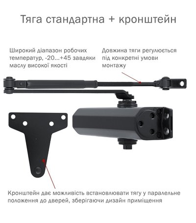 Дотягувач накладний RYOBI 2000 D-2055V ANTHRACITE BC UNIV_ARM EN_3/4/5 до_100кг 1250мм FIRE