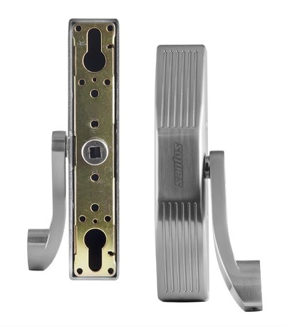 Комплект SANTOS для евакуаційного виходу 1300SS-3 1 Locking SATIN NICKEL/STAINLESS STEEL 900мм 9x9мм із замком J530-T та ручкою B002SS mov