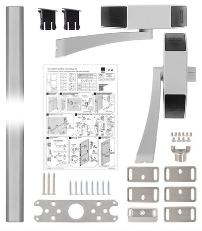 Замок TESA для евакуаційного виходу накладний GLOBAL1S 1 Locking GG 1200мм 8x8мм G: silver (RAL9006)/G: silver (RAL9006)