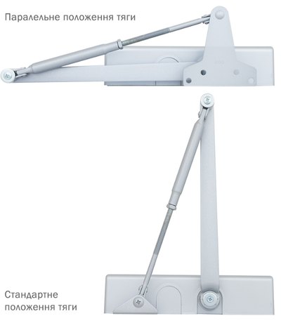 Дотягувач накладний RYOBI 1500 D-1554 SILVER UNIV_ARM EN_2/3/4 до_80кг 1100мм FIRE осьового типу верхнього монтажу