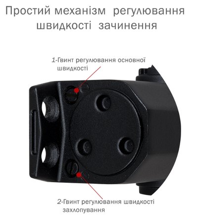 Дотягувач накладний RYOBI 9900 9903 BLACK STD_ARM EN_2/3 до_65кг 965мм осьового типу верхнього монтажу