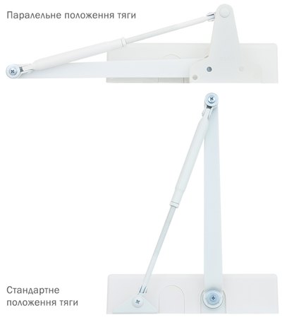 Дотягувач накладний RYOBI 1500 D-1554 GLOSSY_WHITE UNIV_ARM EN_2/3/4 до_80кг 1100мм FIRE осьового типу верхнього монтажу