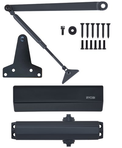 Дотягувач накладний RYOBI 1500 D-1554 ANTHRACITE UNIV_ARM EN_2/3/4 до_80кг 1100мм FIRE осьового типу верхнього монтажу