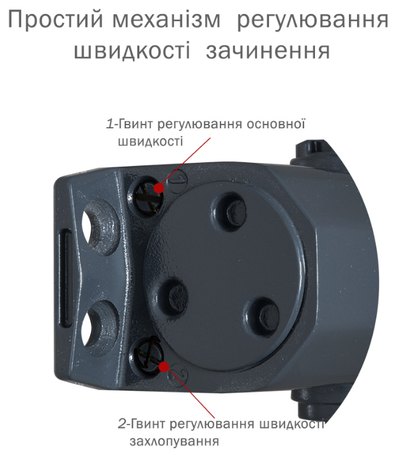 Дотягувач накладний RYOBI 9900 9903 ANTHRACITE STD_ARM EN_2/3 до_65кг 965мм осьового типу верхнього монтажу