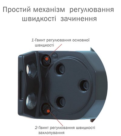 Дотягувач накладний RYOBI 1500 D-1554 ANTHRACITE UNIV_ARM EN_2/3/4 до_80кг 1100мм FIRE осьового типу верхнього монтажу