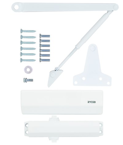 Дотягувач накладний RYOBI 1500 D-1554 GLOSSY_WHITE UNIV_ARM EN_2/3/4 до_80кг 1100мм FIRE осьового типу верхнього монтажу