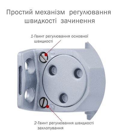 Дотягувач накладний RYOBI 2000 D-2055V SILVER BC UNIV_ARM EN_3/4/5 до_100кг 1250мм FIRE